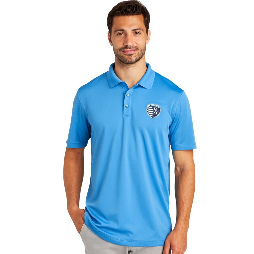 Antigua Sporting Kansas City XXL Blue Polo Shirt Moisture Wicking Soccer Fan